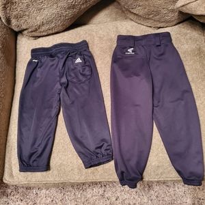 Childs Boys/Girls Black TBall Softball/Baseball Pants Adidas/Easton XXS/XS 3/4t